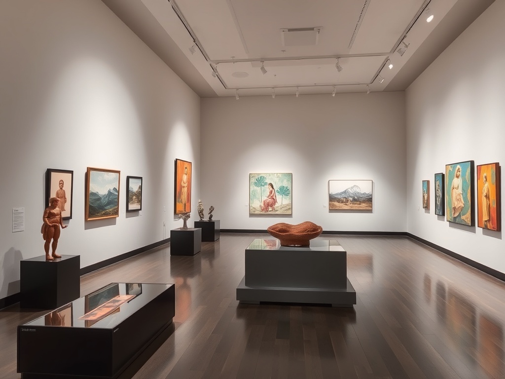 modern art gallery with unique exhibitions on display