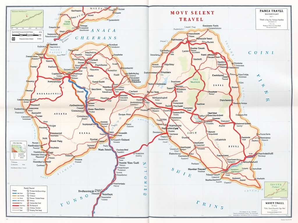 detailed adventure travel itinerary with maps and notes