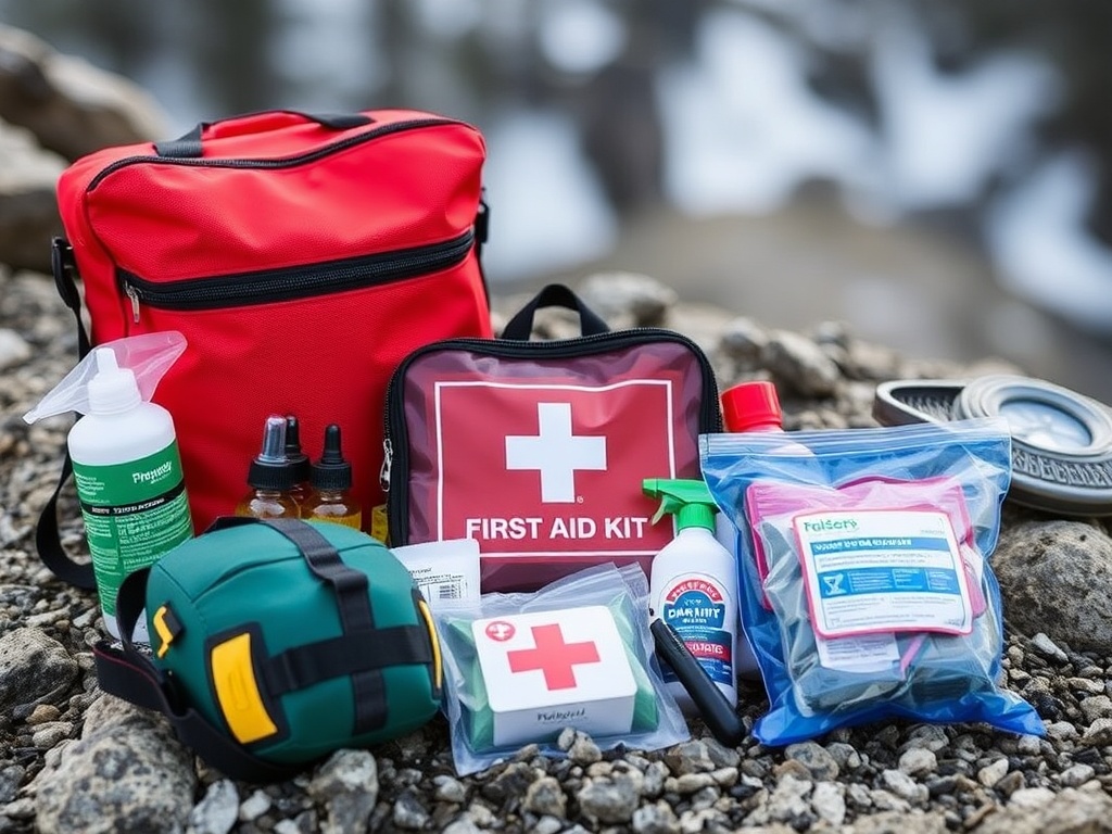 first-aid kit and safety gear for adventure travel