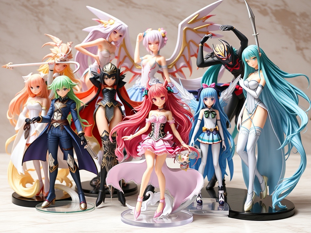 A collection of stunning anime figures, showcasing their intricate designs and vivid colors