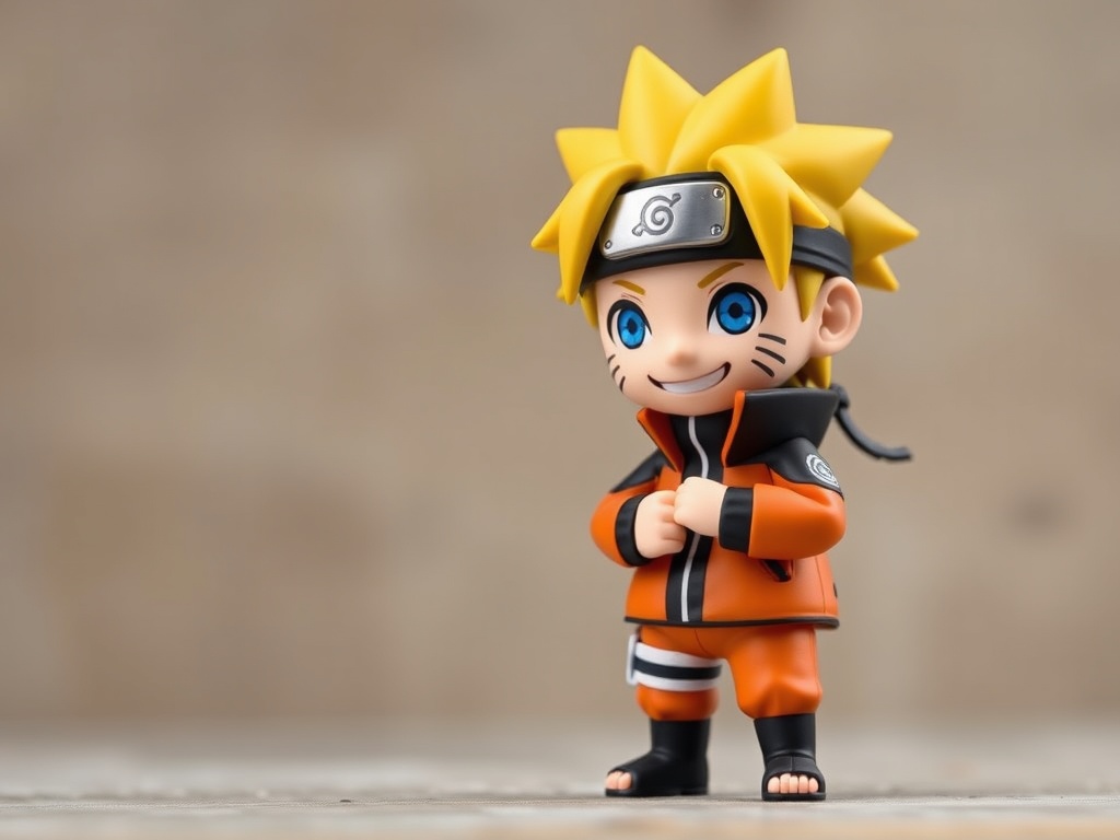 Naruto Uzumaki Nendoroid, smiling and holding his rasengan