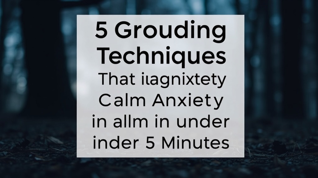 5 Grounding Techniques That Calm Anxiety in Under 5 Minutes