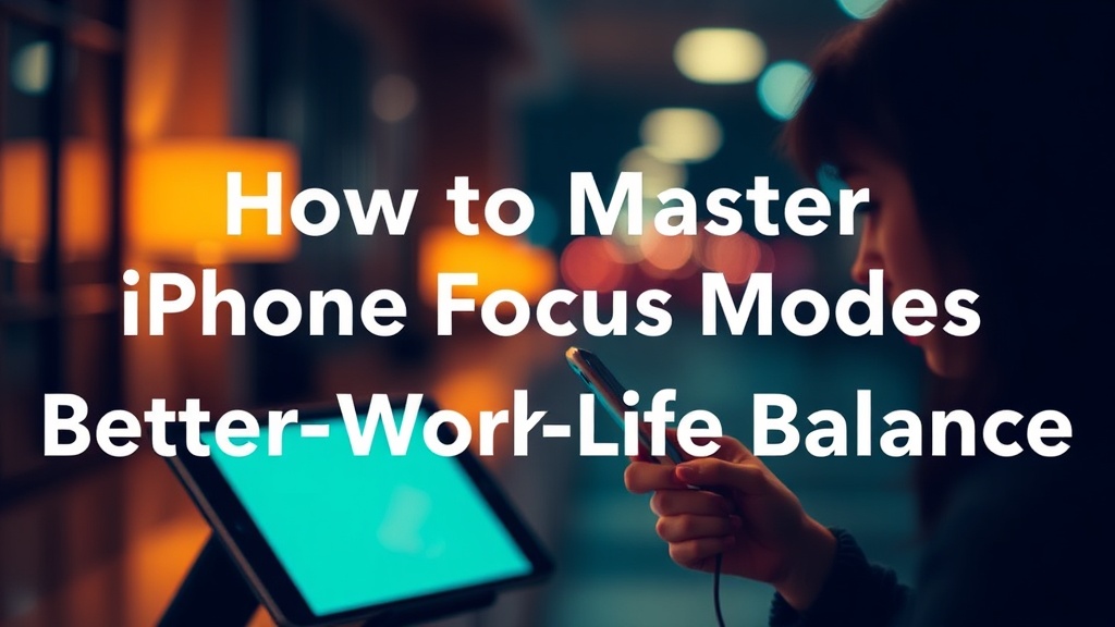 How to Master iPhone Focus Modes for Better Work-Life Balance