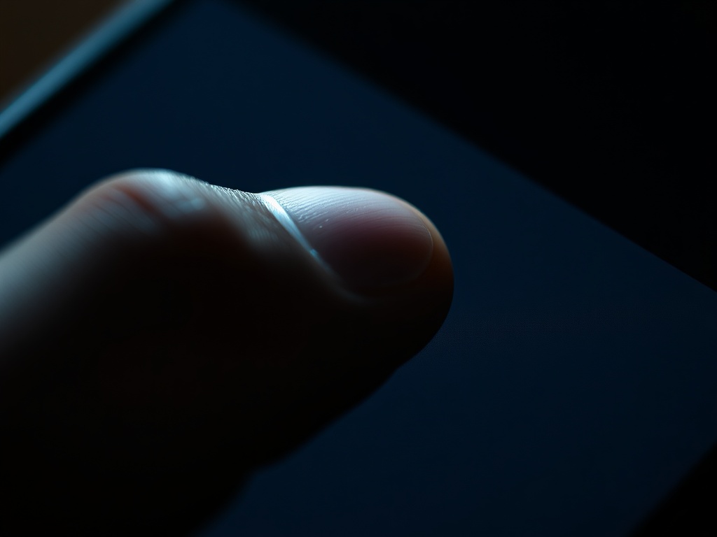 iPhone action button macro shot finger pressing programmable button cinematic lighting