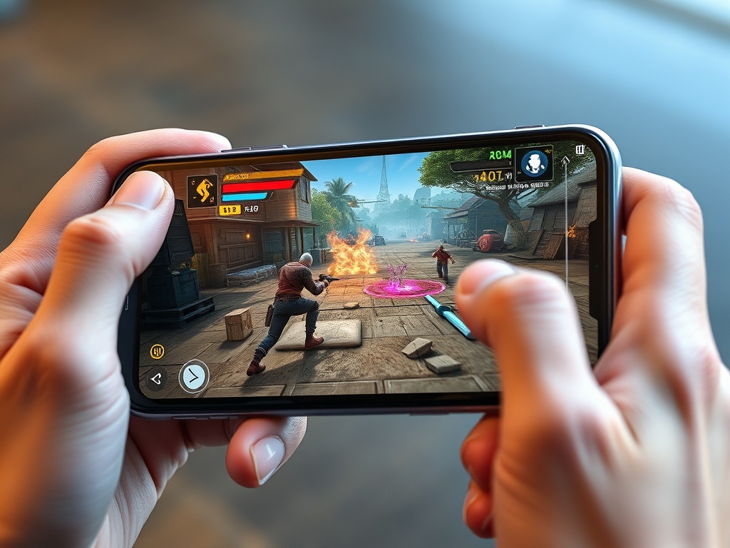 mobile gaming on iPhone 15 Pro high fidelity graphics handheld console quality