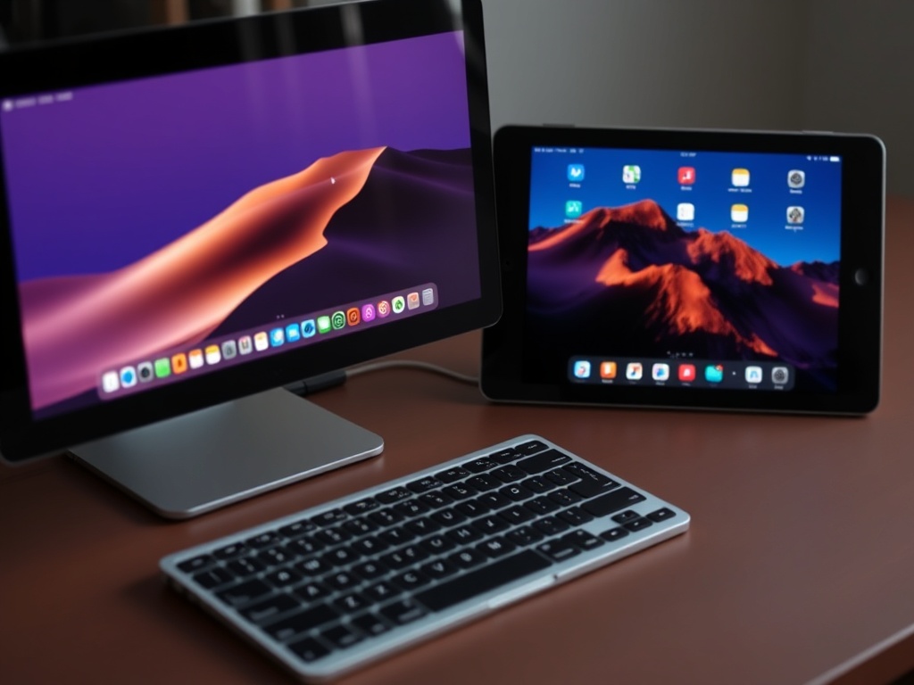 single keyboard controlling Mac and iPad simultaneously cursor moving across screens