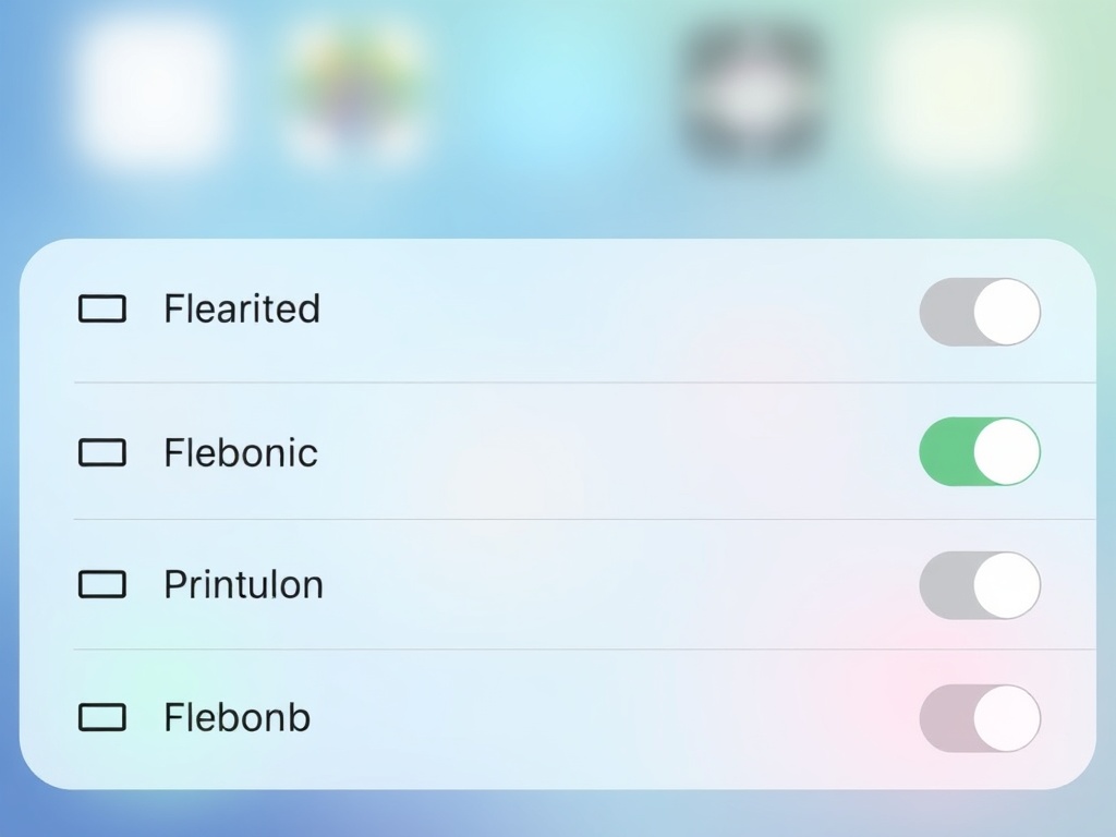 iPhone app list with toggles for background app refresh showing some enabled and others disabled minimal Apple UI