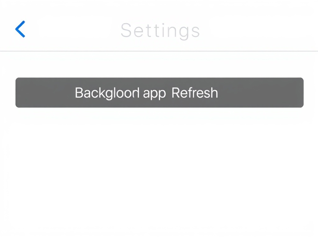 iPhone settings screen showing Background App Refresh toggle with dark mode interface and clean Apple UI