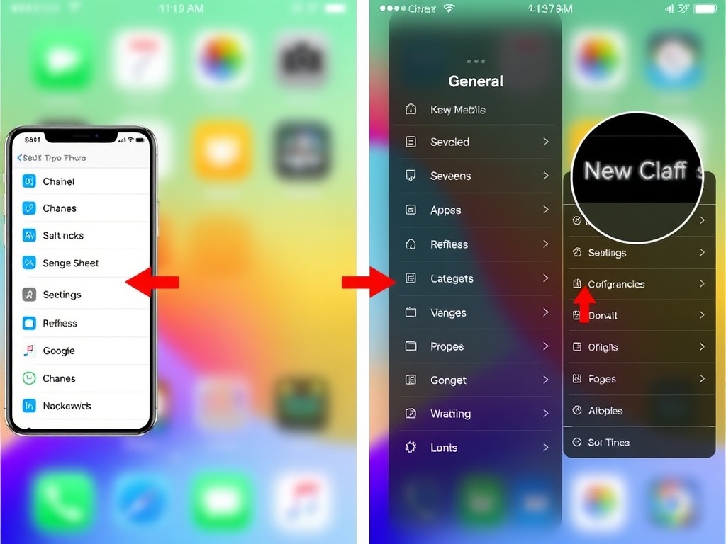 step by step iPhone settings navigation showing general and background app refresh menus clean UI
