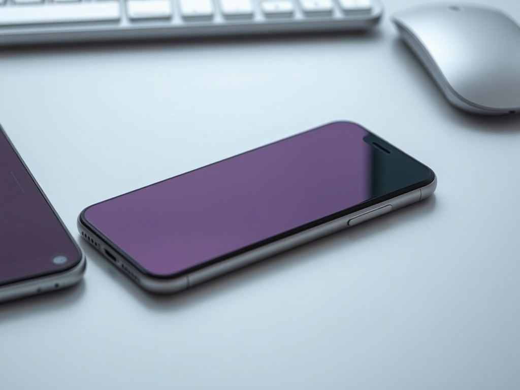 minimalist iPhone on desk with single highlighted toggle, concept of simplicity and control