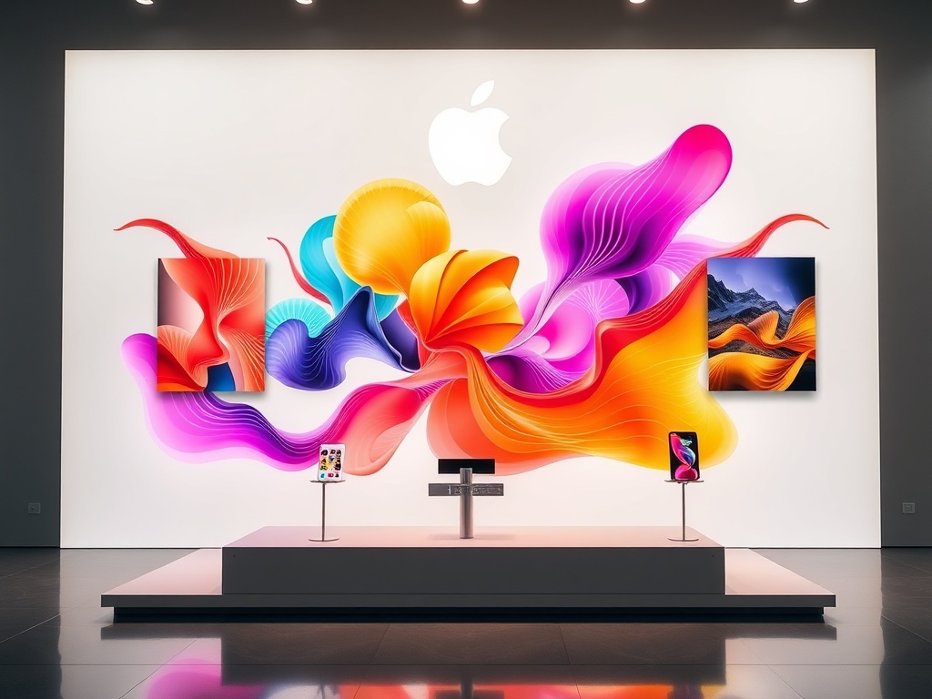 Apple Studio Display showcasing vibrant design visuals