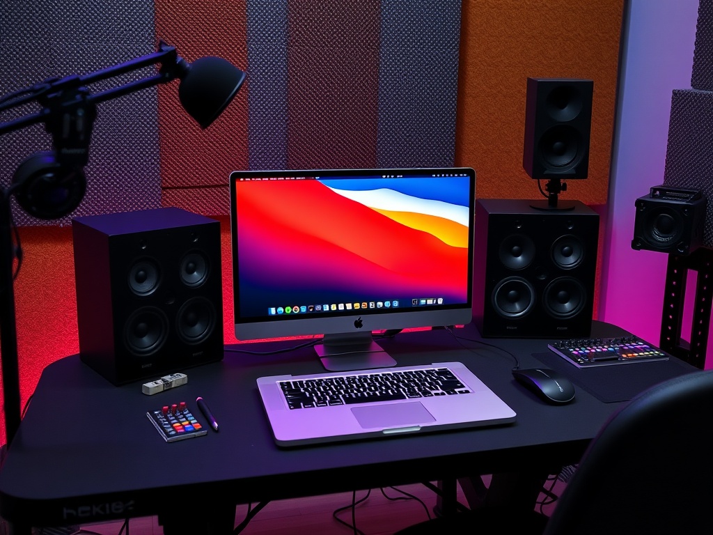 MacBook Pro M3 Max in a creative studio setup