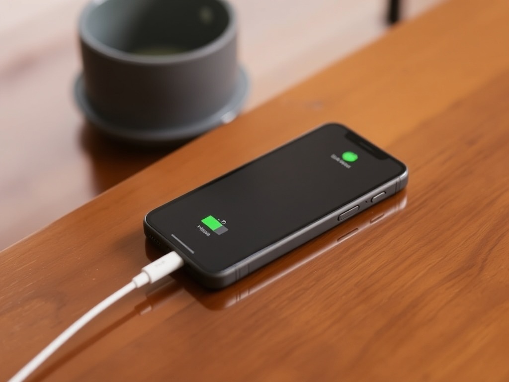 MagSafe Battery Pack 2 attached to iPhone on a coffee table