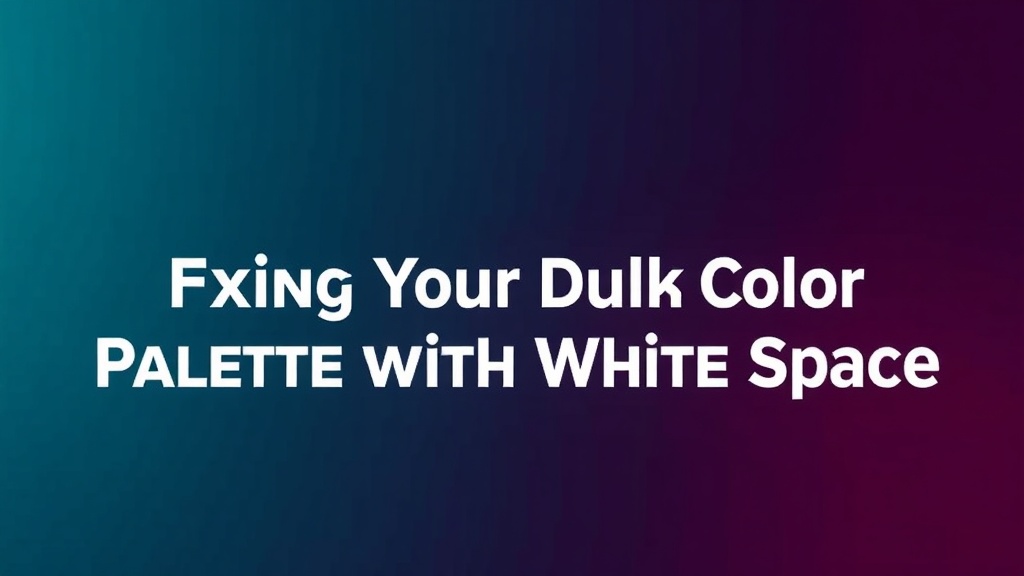 Fixing Your Dull Color Palette with White Space
