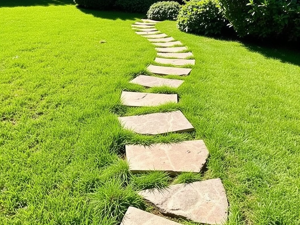 DIY backyard stone path