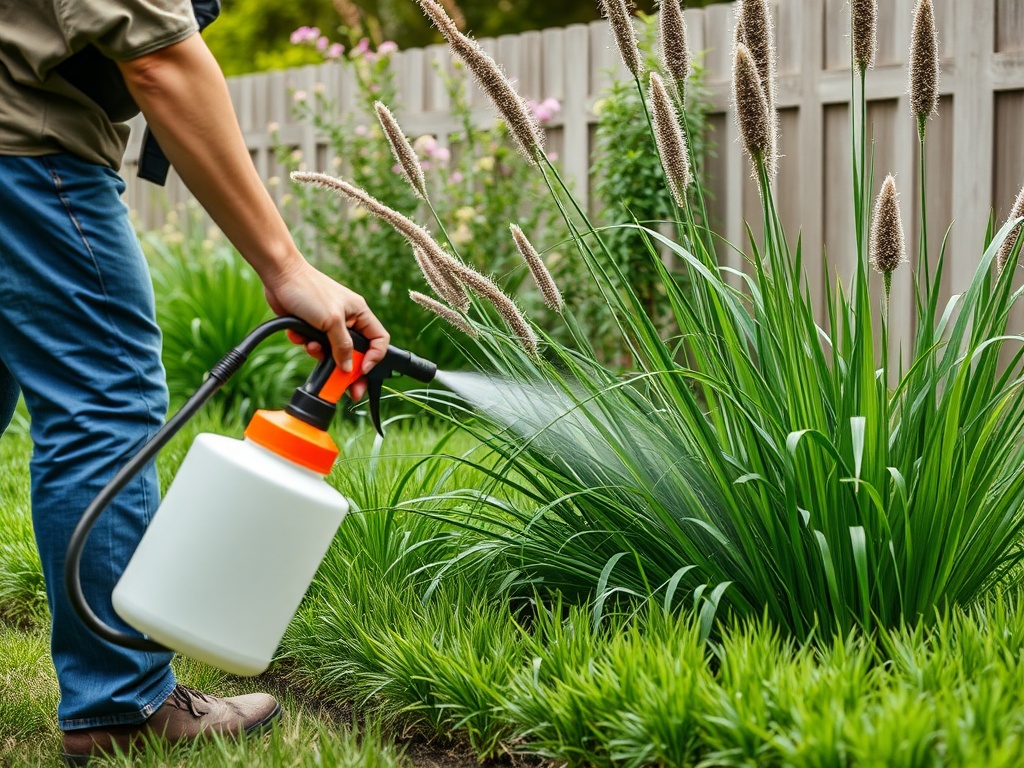 spraying yard for mosquitoes