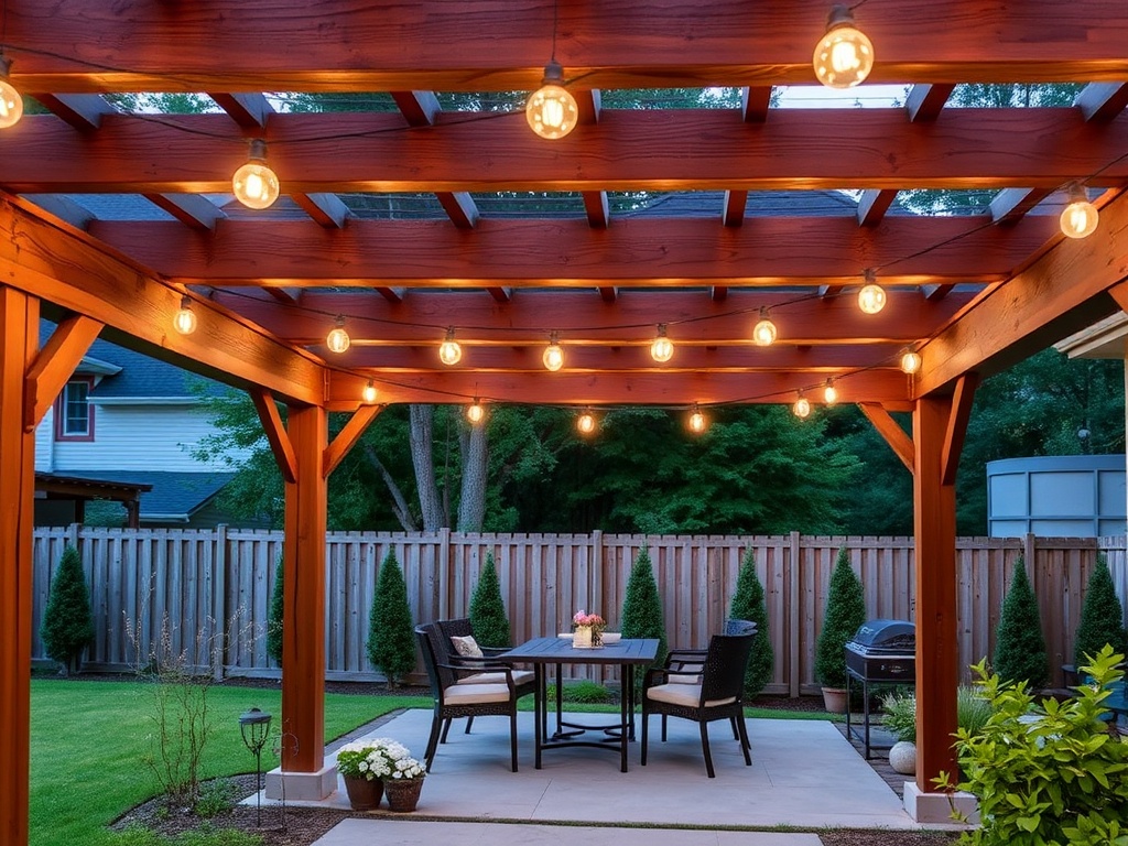 premium backyard string lights pergola