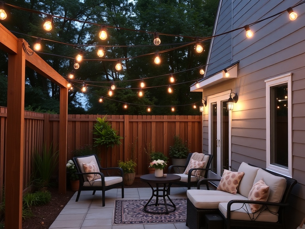 basic outdoor string lights patio