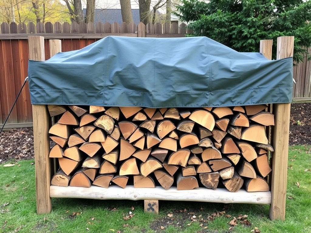 stacked firewood rack