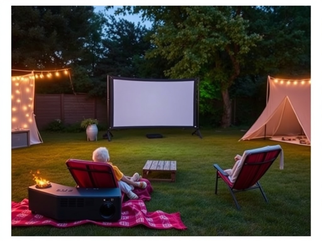 mid range projector backyard