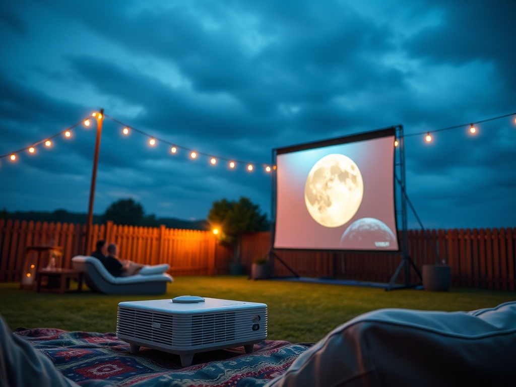 budget projector backyard movie