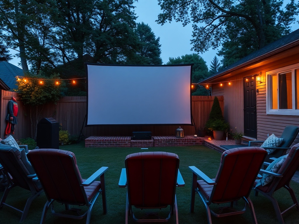 backyard movie projector screen
