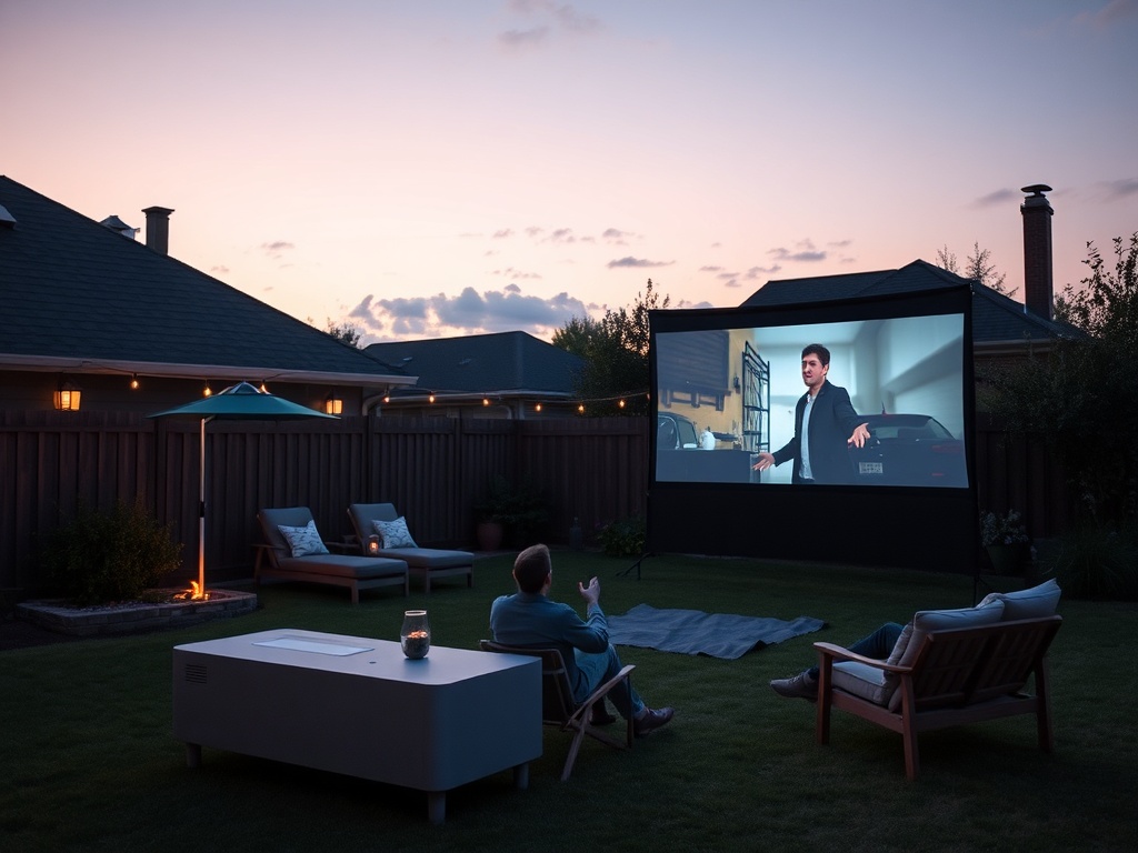 outdoor projector brightness example