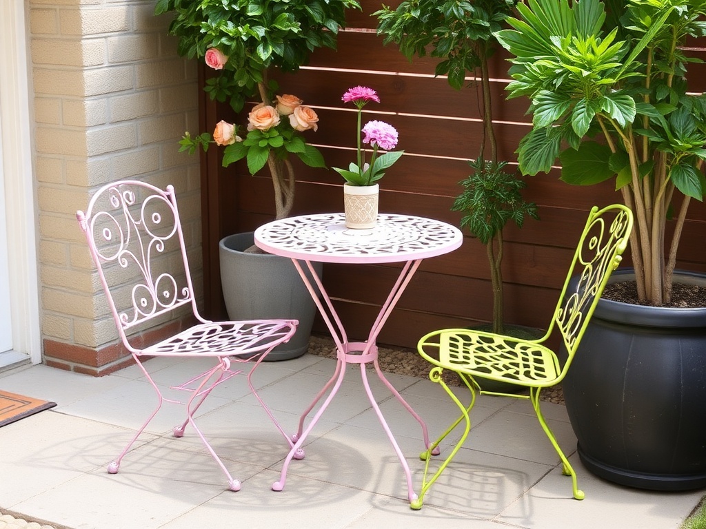 steel bistro patio set