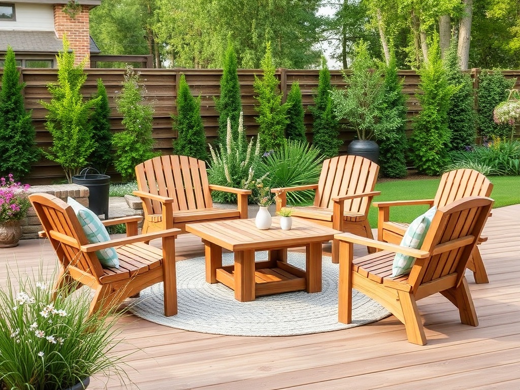 wood patio furniture set