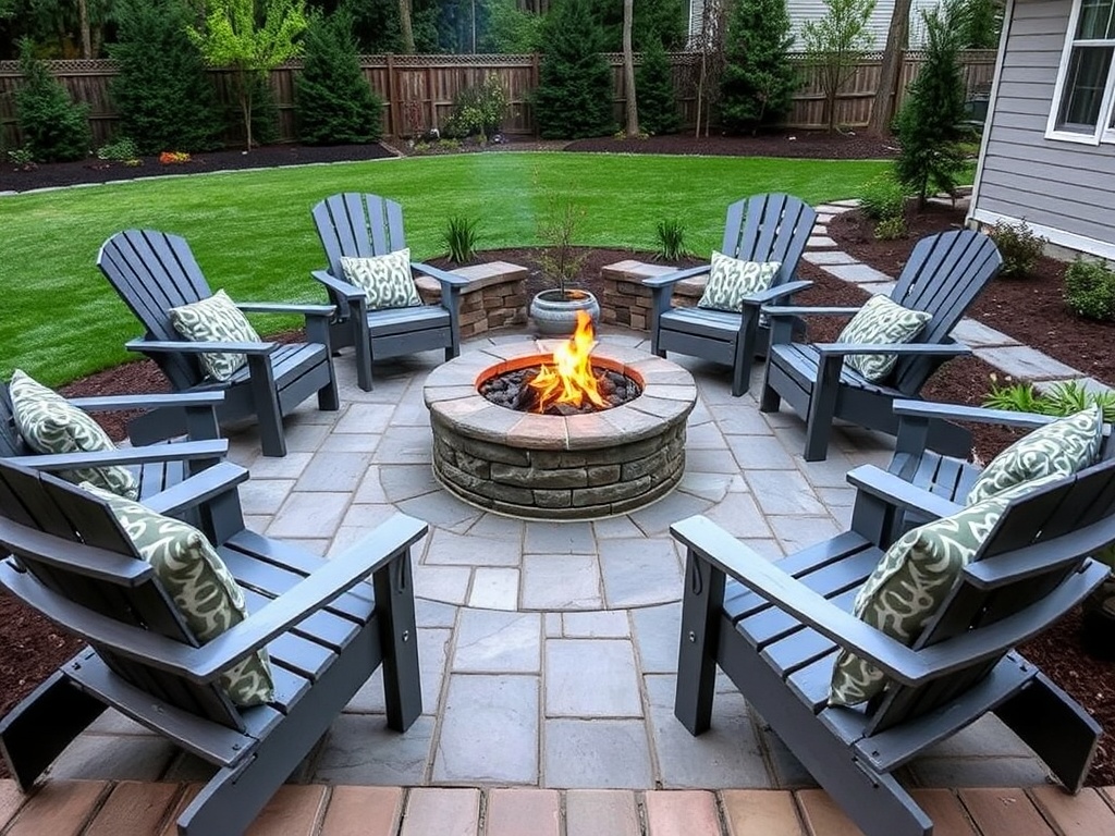 backyard fire pit seating layout chairs spaced evenly inviting setup