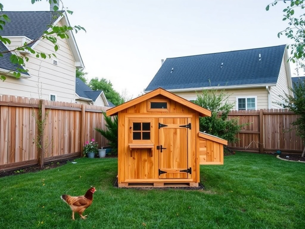 backyard chicken coop city setting