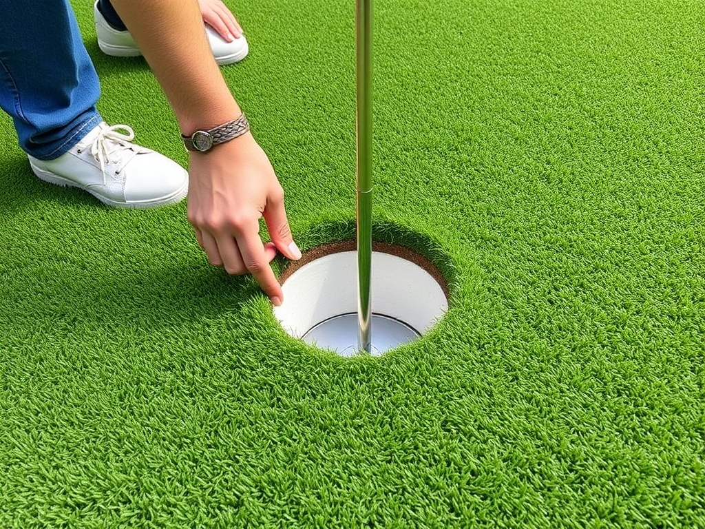installing putting green cup