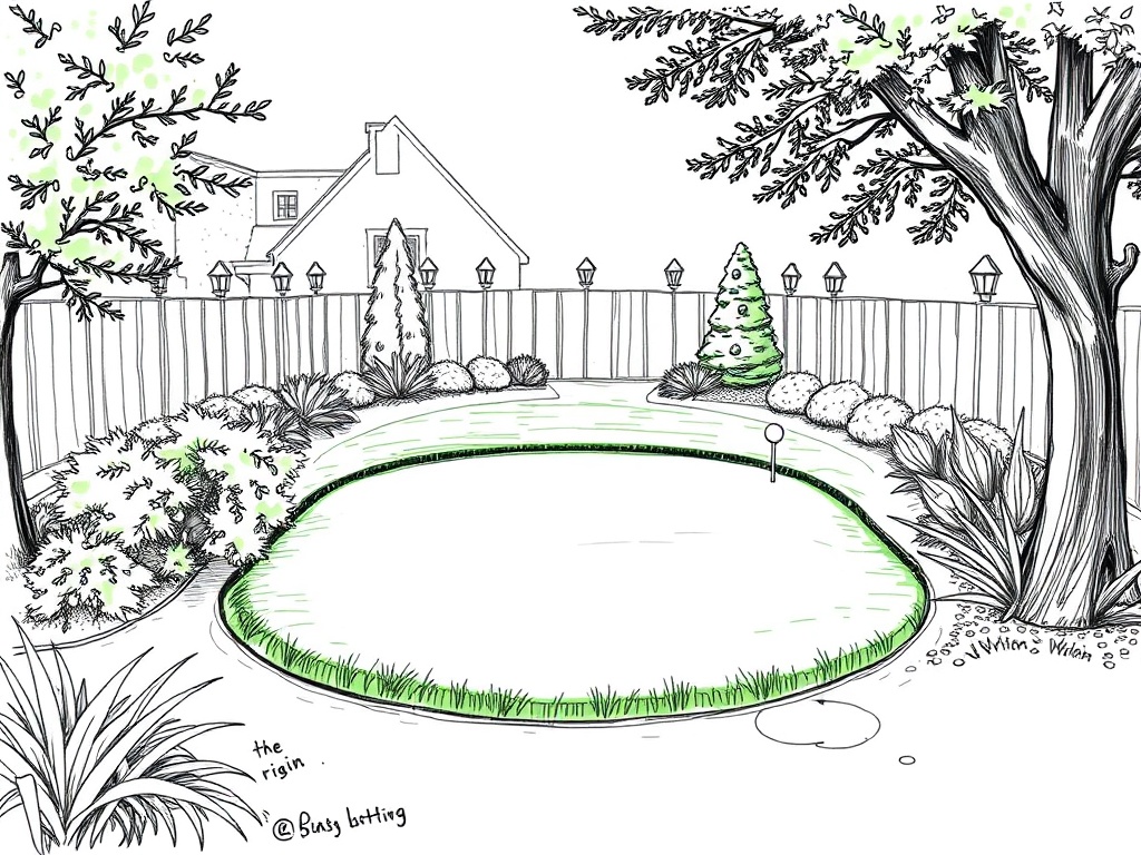 backyard putting green layout sketch