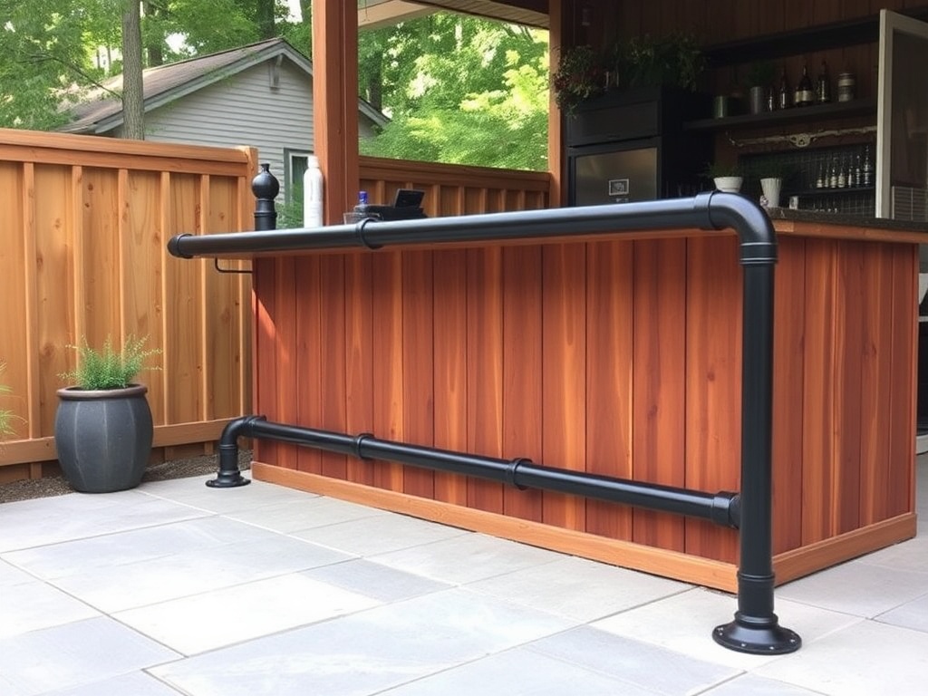 industrial pipe foot rail on bar