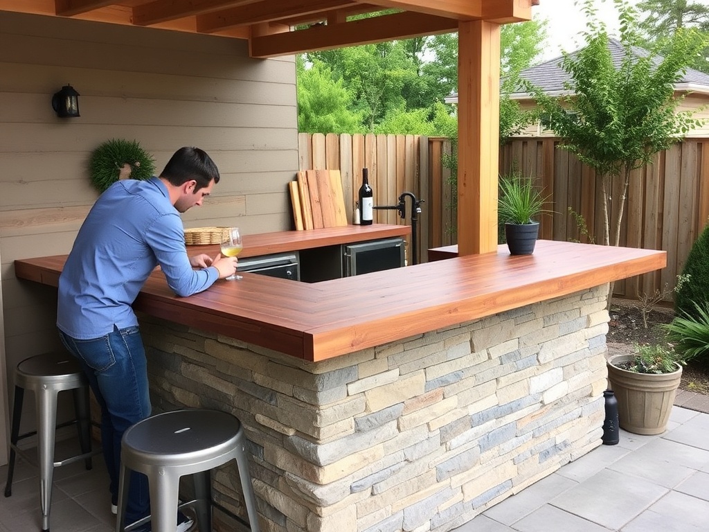 installing butcher block bar top