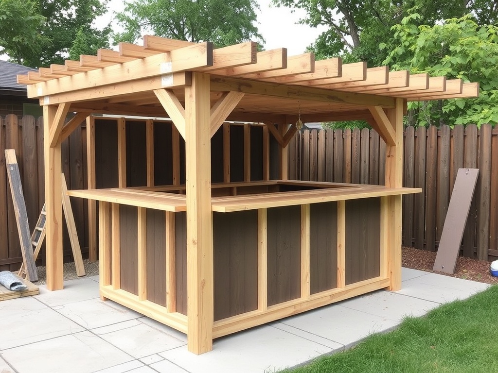 building wooden bar frame