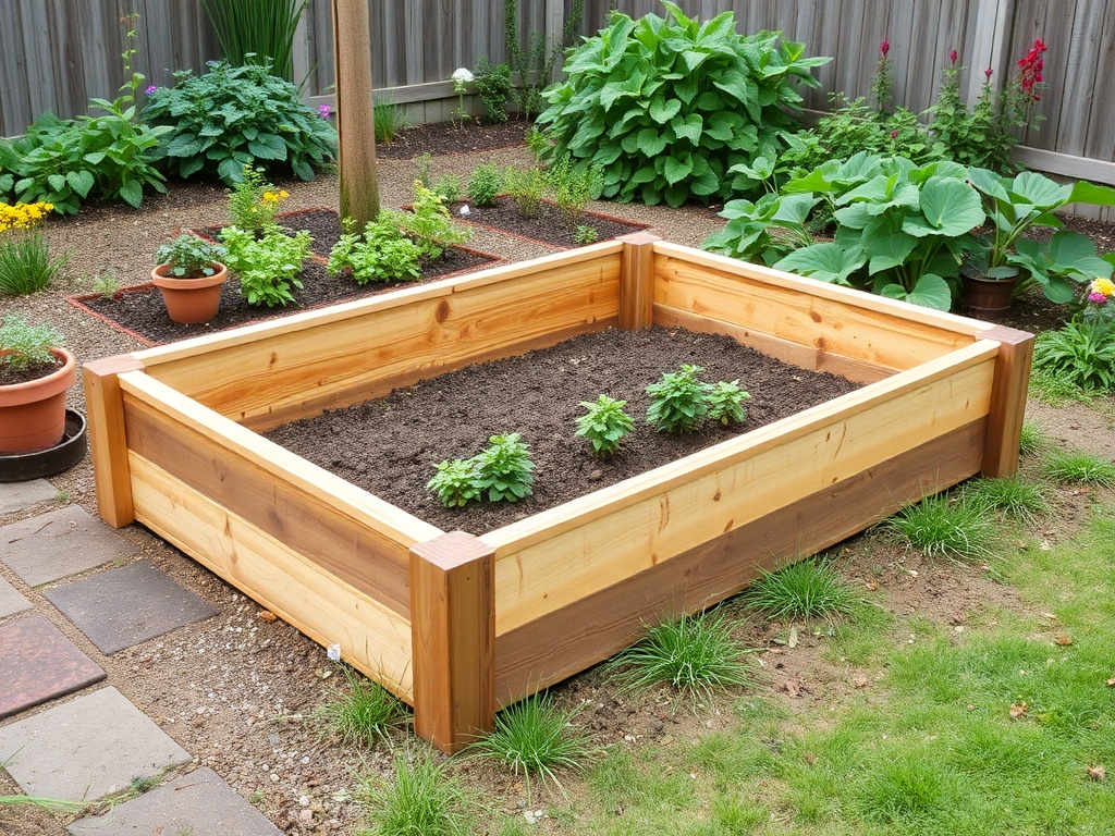 placing raised garden bed in backyard