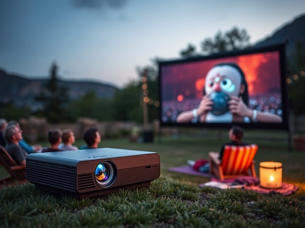 portable outdoor projector setup