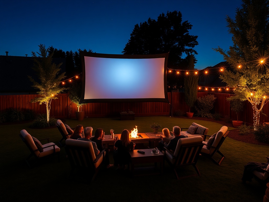 backyard movie projector screen