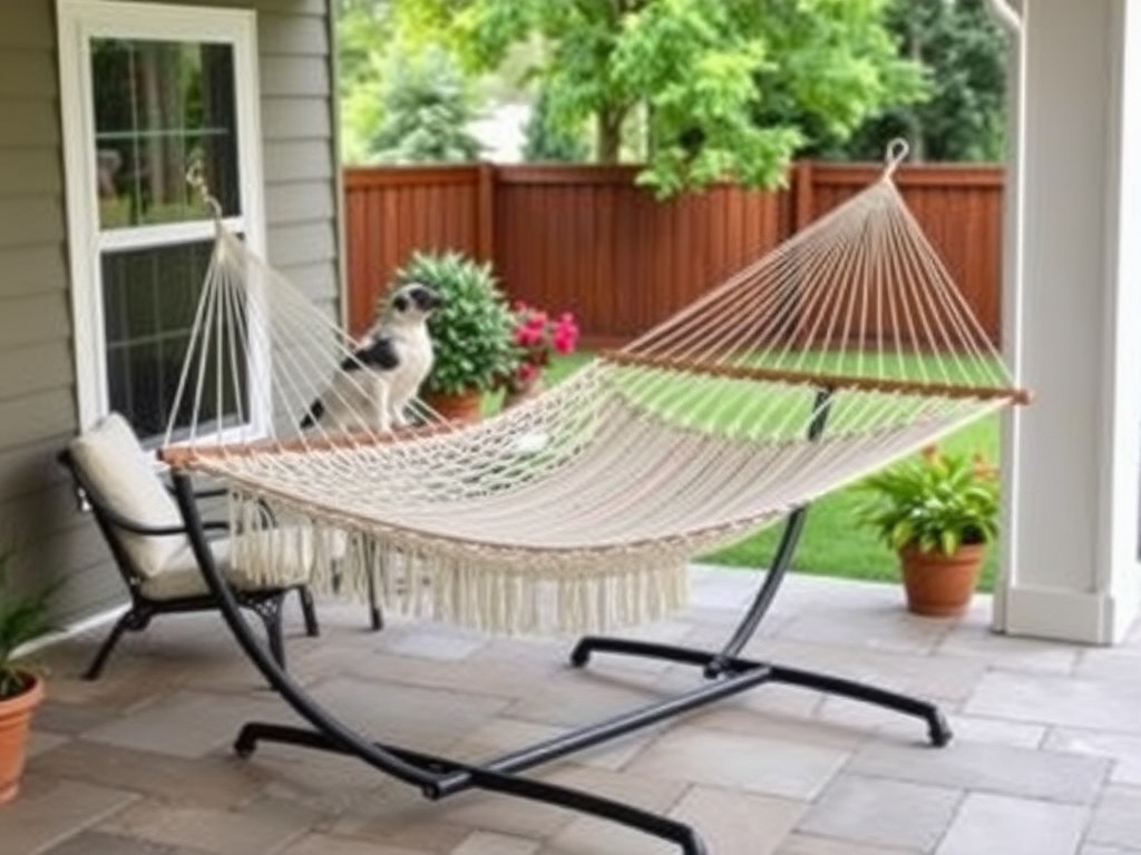 hammock on metal stand