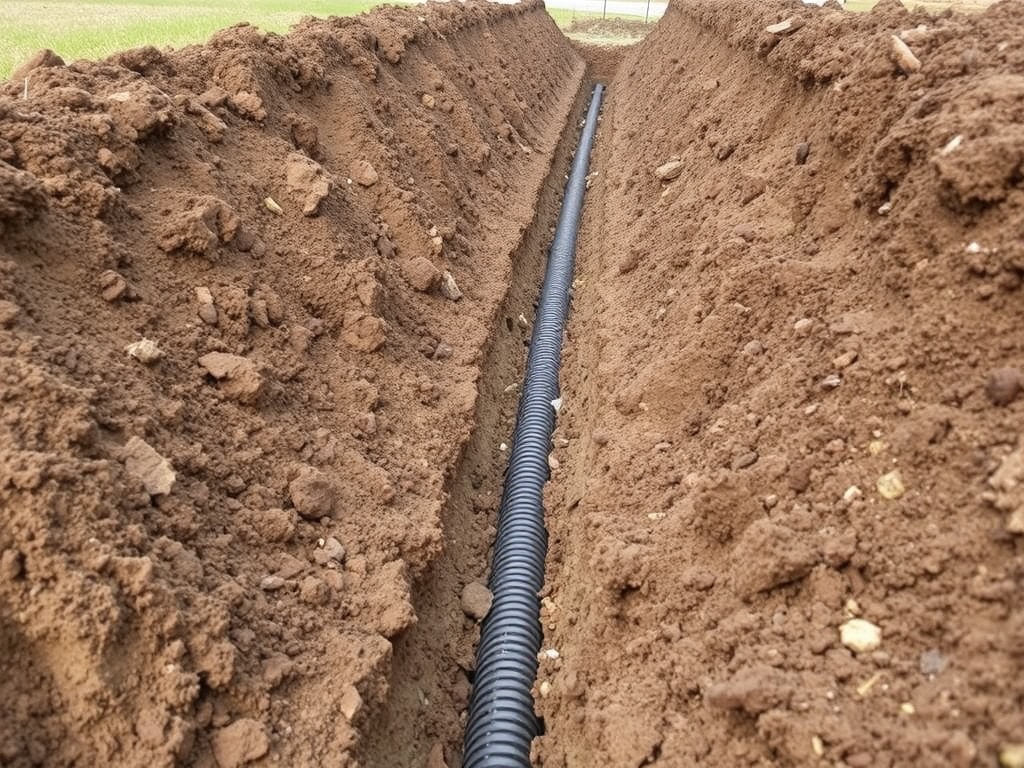 backfilling french drain trench