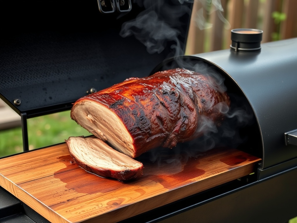 backyard smoker cooking brisket