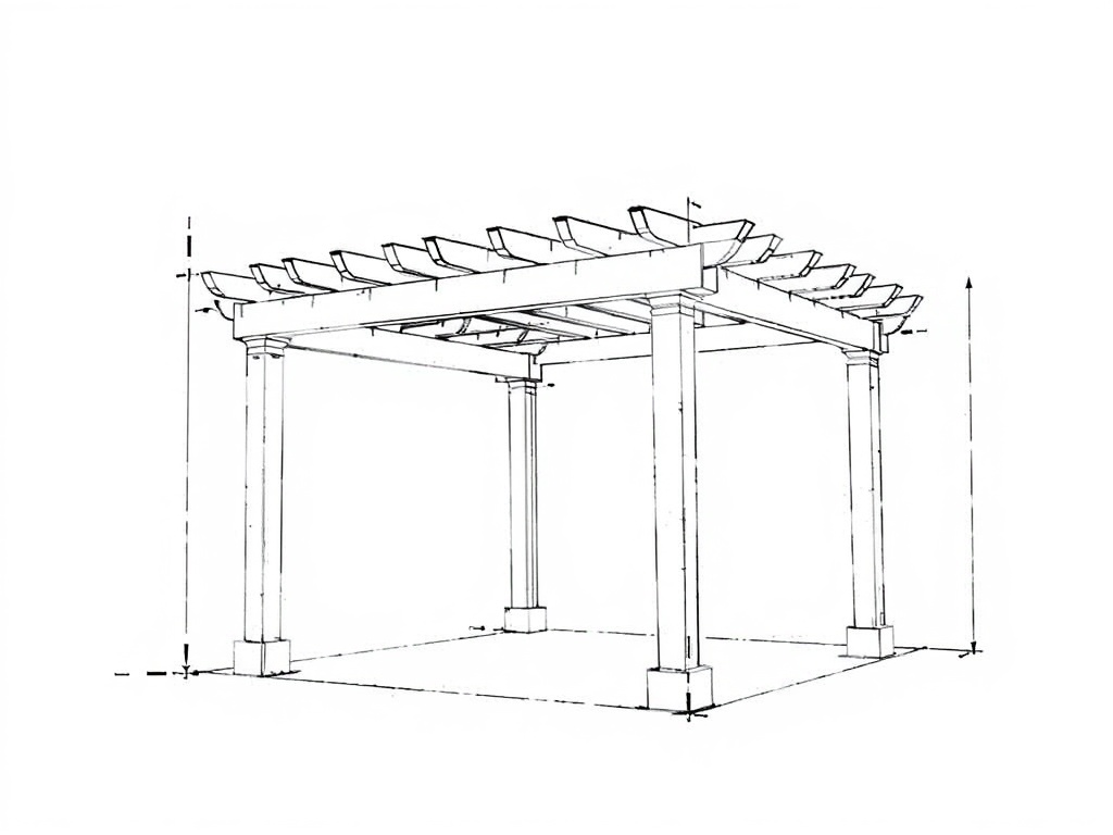 pergola construction drawing