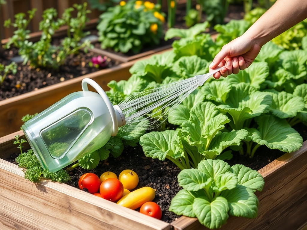 watering raised bed garden