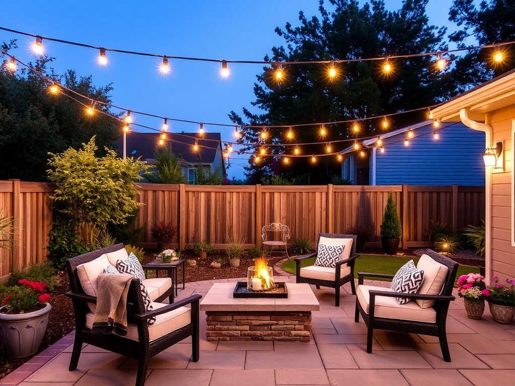 backyard patio string lights