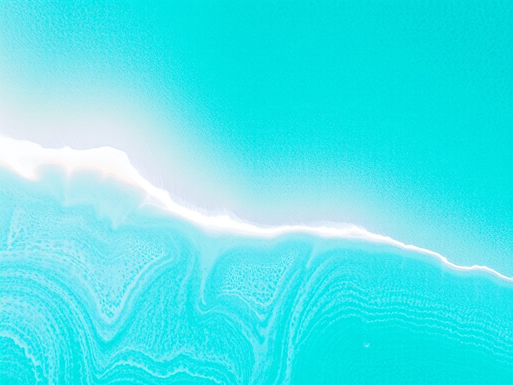 aerial view of swirling white silica sand and turquoise water patterns in a pristine bay