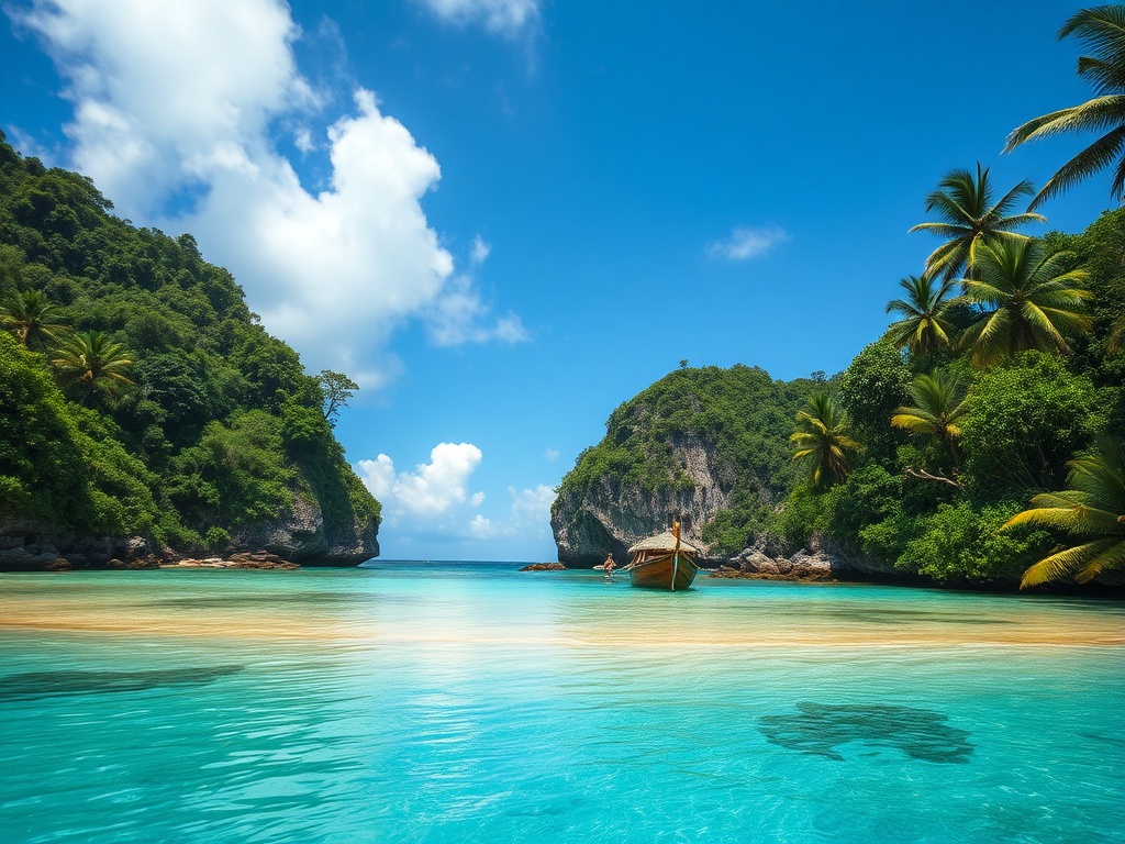 hidden tropical beach with no people crystal water and lush greenery untouched paradise