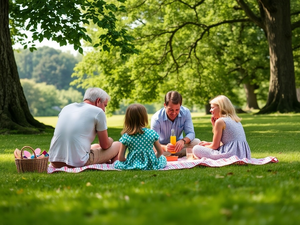 vivid description of family enjoying picnic at Beaconsfield Park