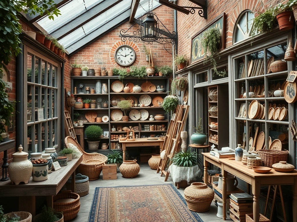 vivid description of small artisan shops in Beaconsfield with handcrafted goods