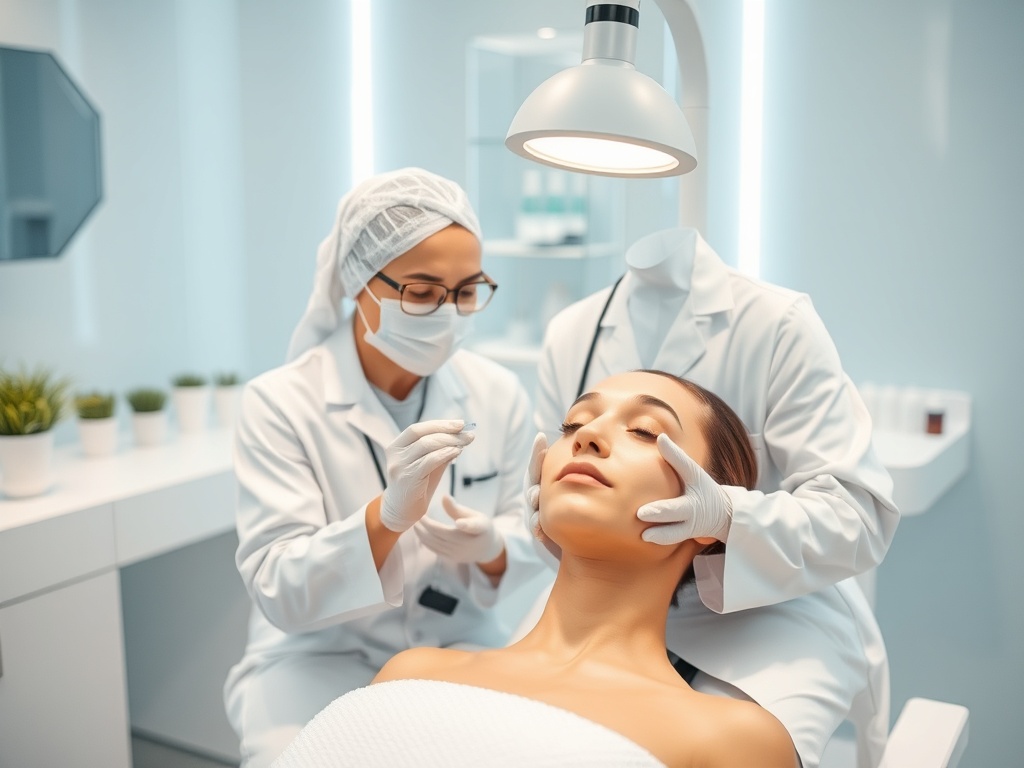 dermatologist consultation clean clinic setting professional skincare analysis